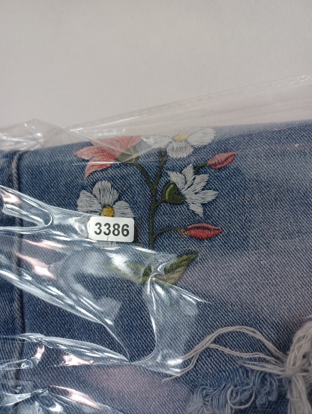 Time and Tru High Rise Floral Embroidered Distressed Denim Shorts 12 - Picture 8 of 10